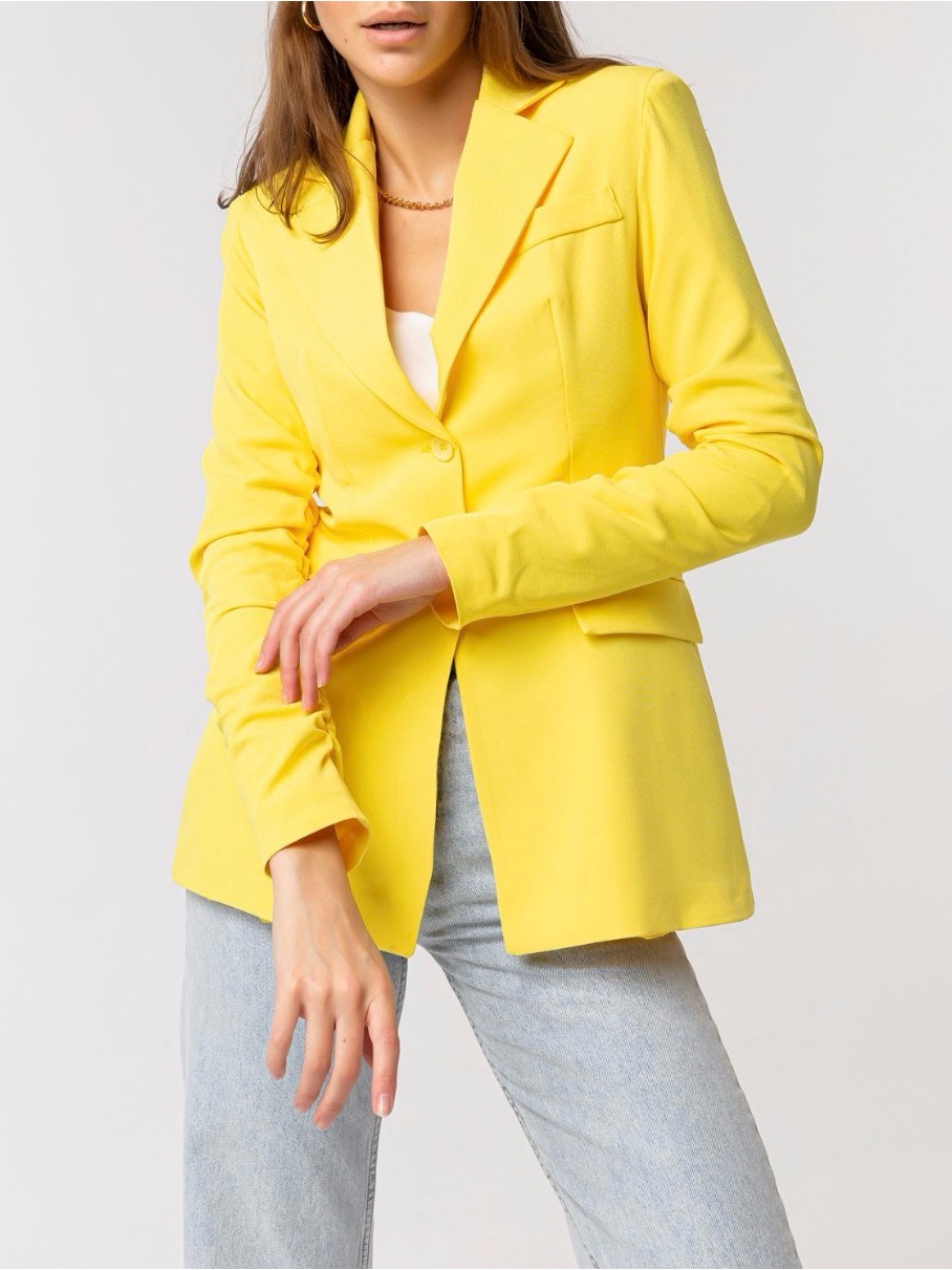 Banana Republic Bright Yellow Single-Button Blazer - Size 4